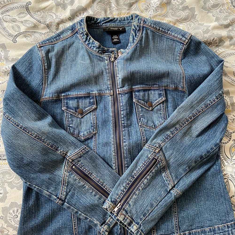 Vintage Venezia Denim Zip-Up Jacket